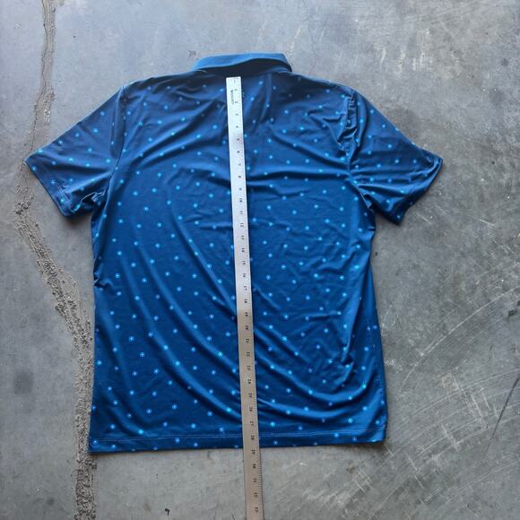 Redvanly Junian Golf Polo Shirt Mens L Admiral Blue Floral PurePoly Short Sleeve - Picture 13 of 14